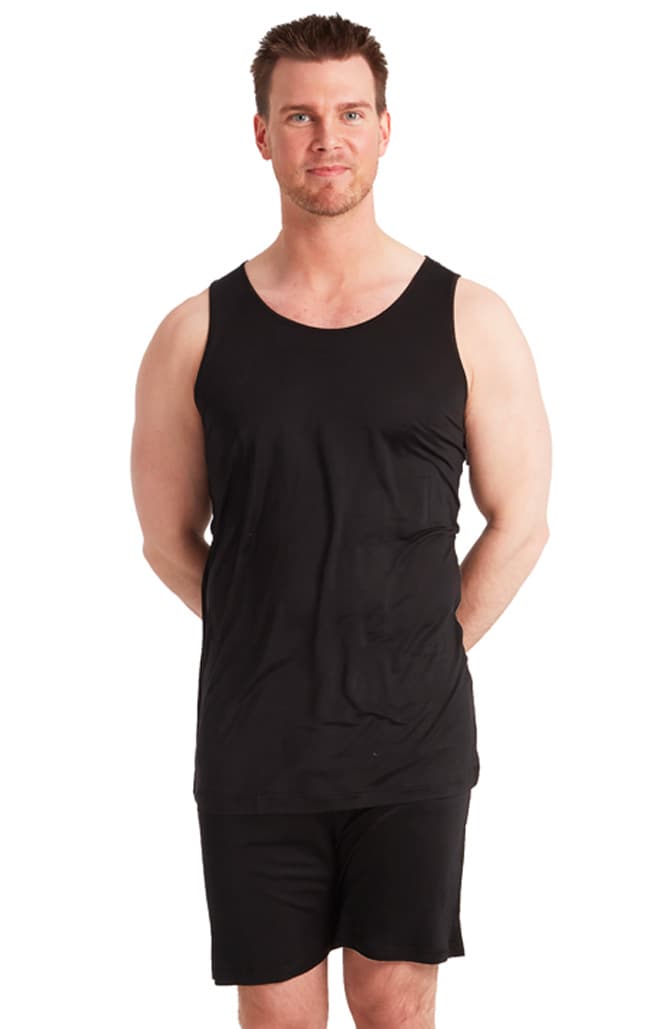 Men's Silk Tank Top, Black