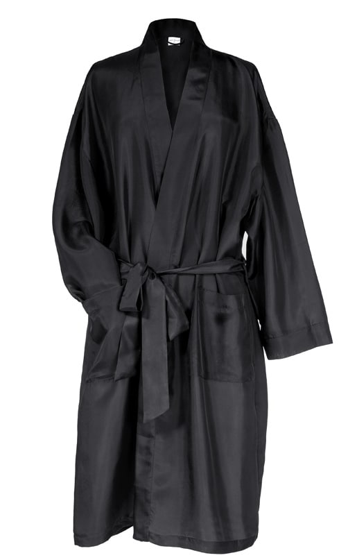 Silk robe black