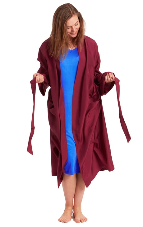 Silk robe, Wine red