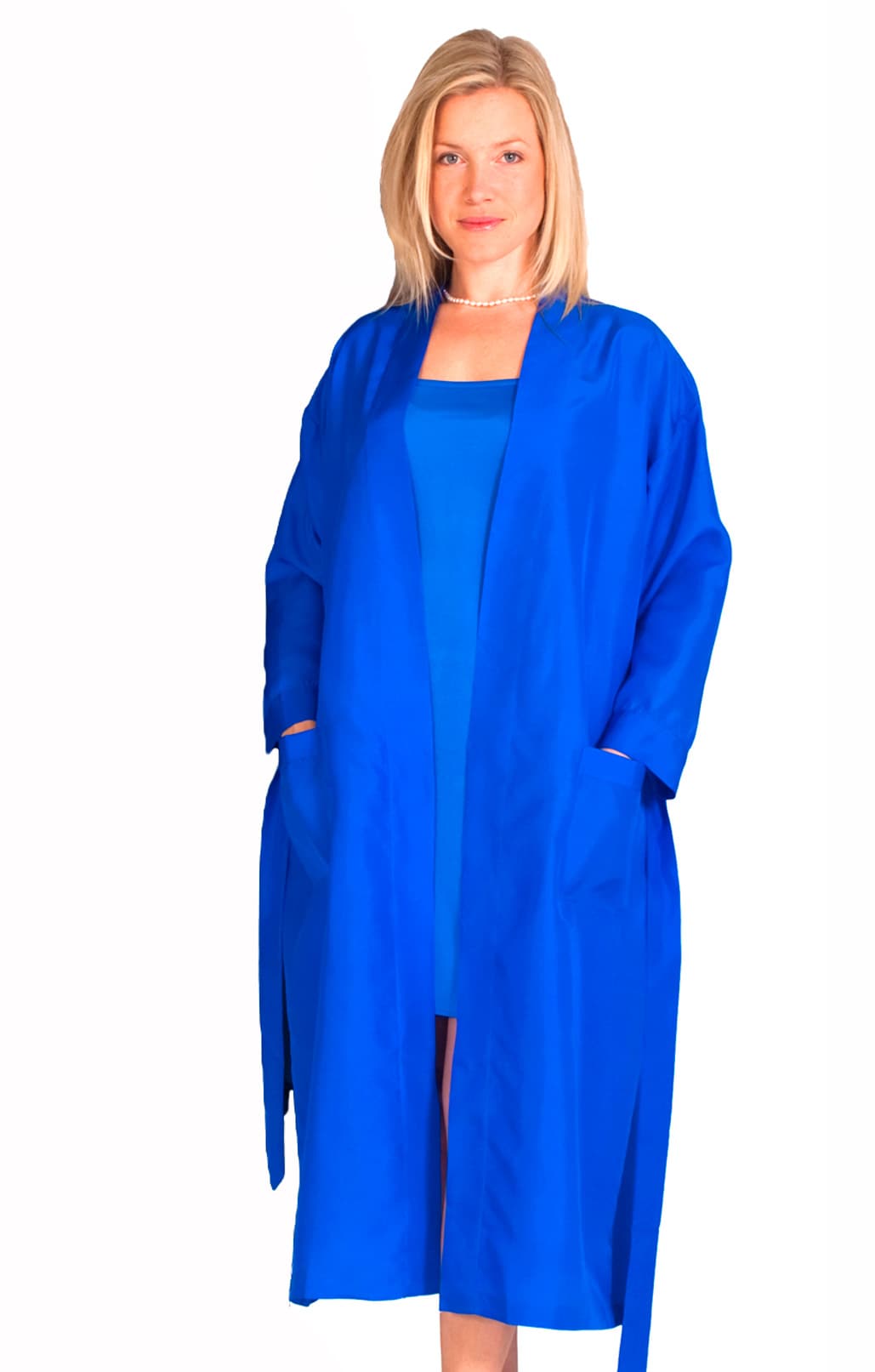Silk Robe, Bright Blue