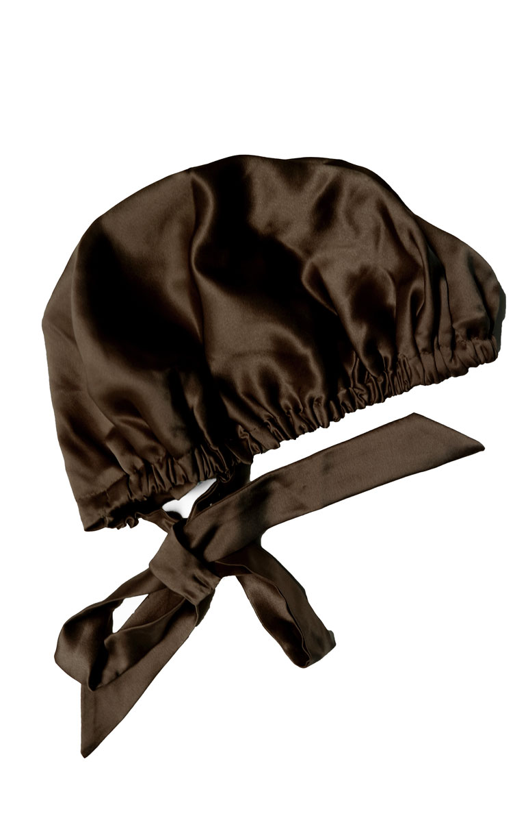 Night Bonnet Silk Satin, Mocha