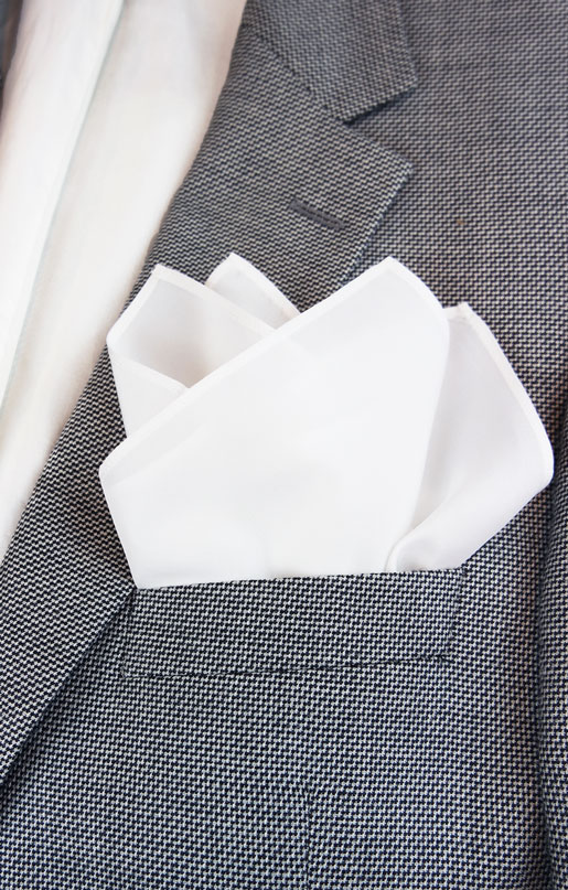 Silk Pocketsquare, White