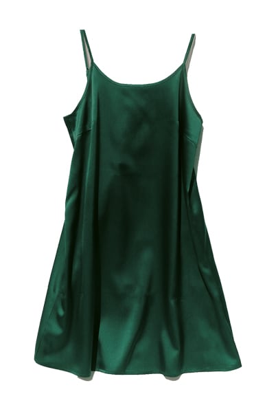 Satin Silk Nightdress, Green