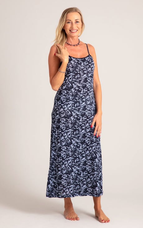 Long nightdress, Blue Pattern