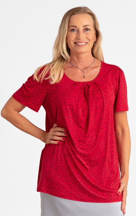 Silk Top, Dotted red