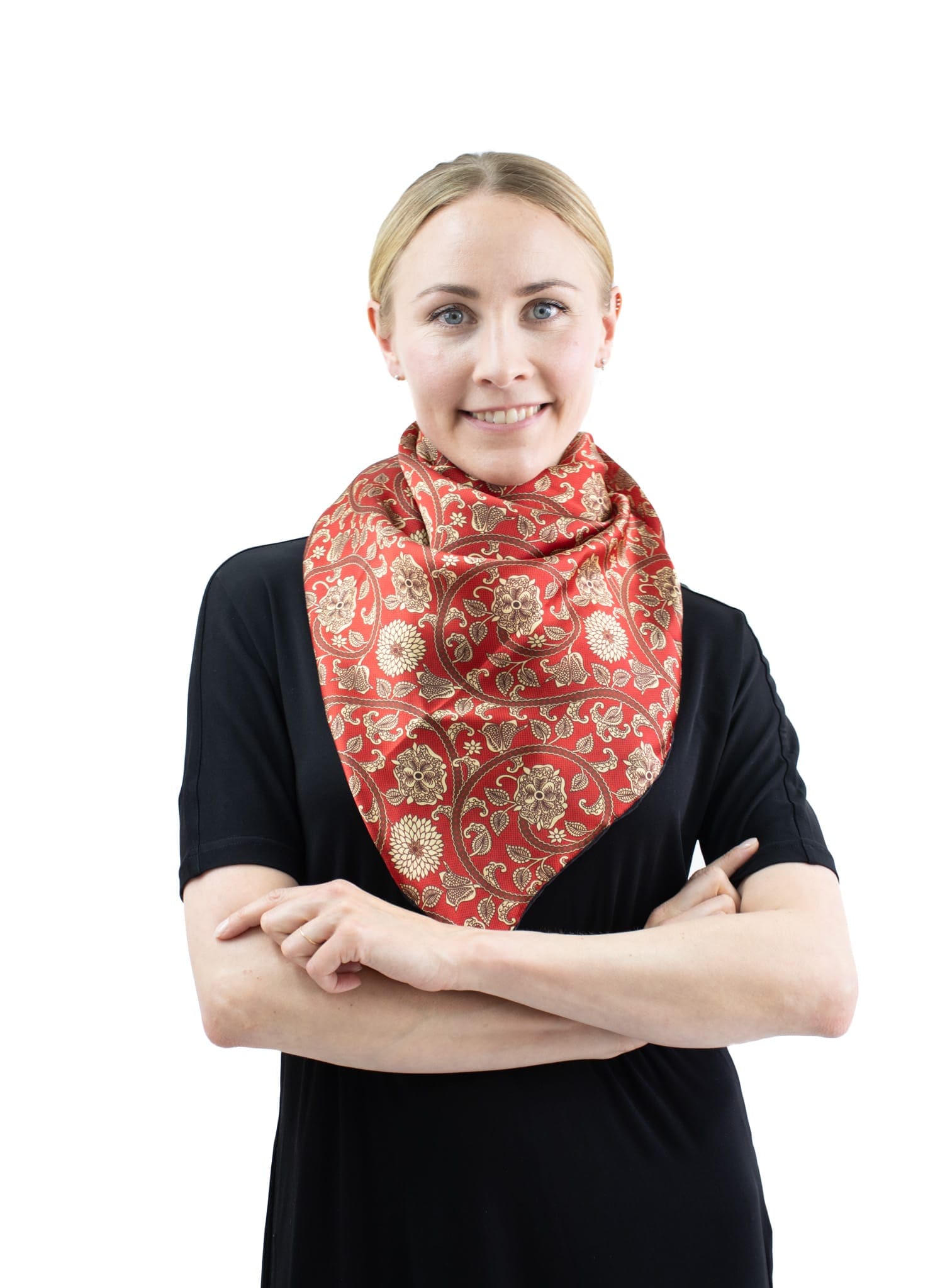 Silk Scarf Deep red