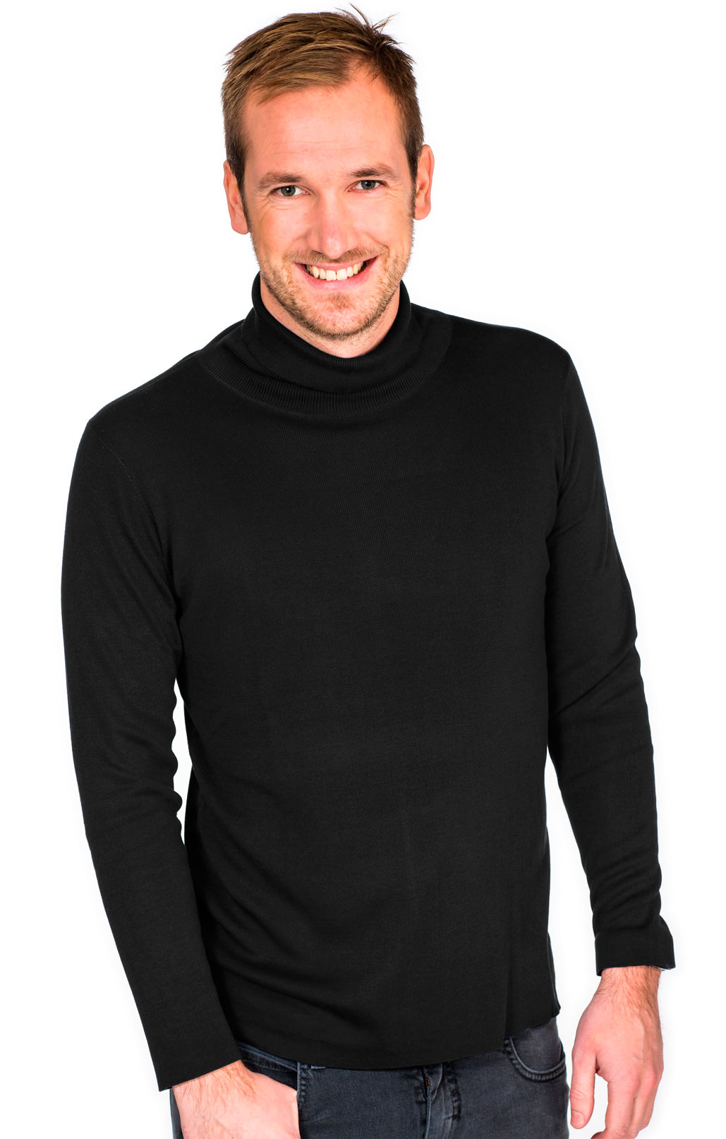 Silk polo black