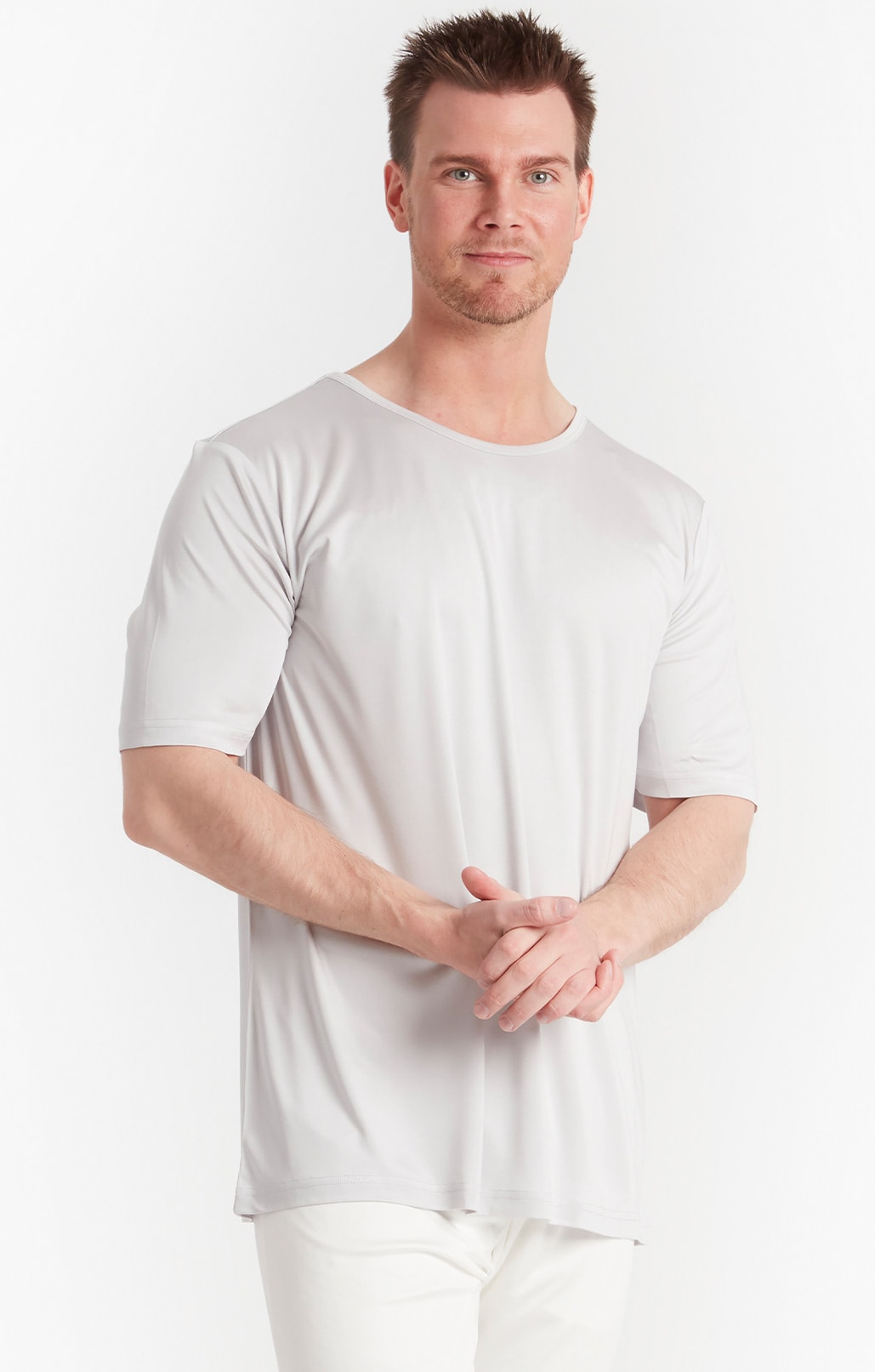 Silk t-shirt grey