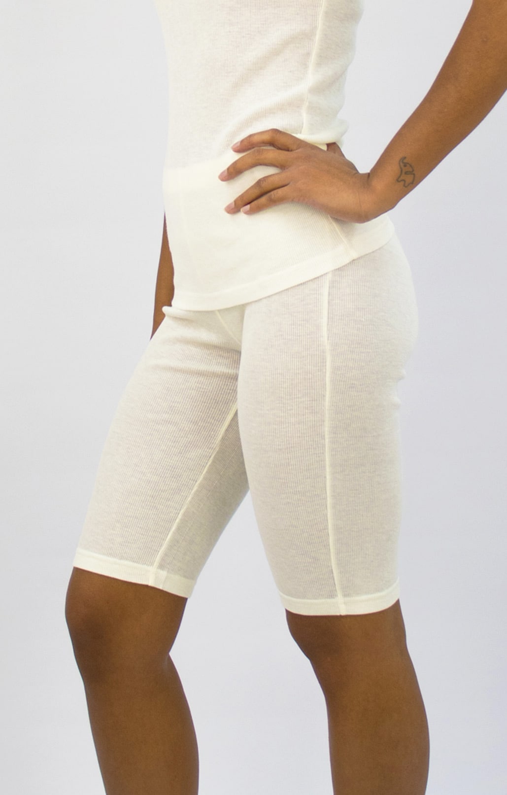 Wool silk underpants white