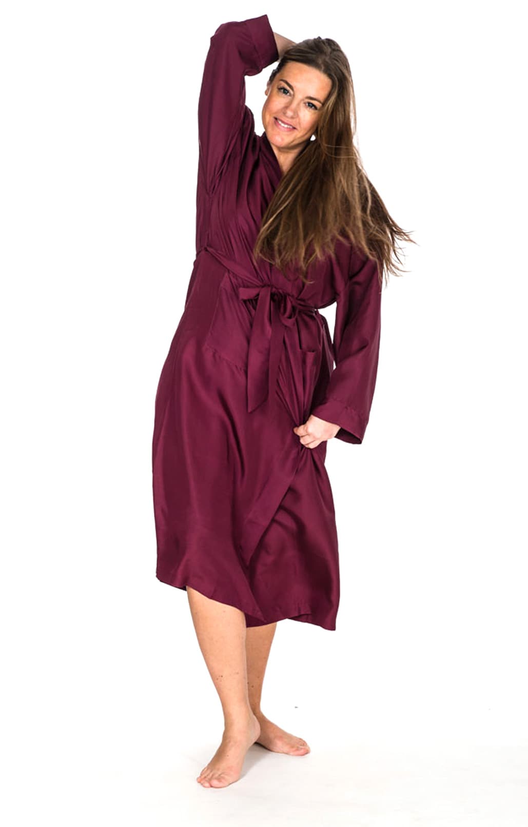 Silk robe burgundy